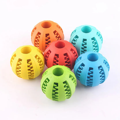 Interactive Feeder Dog Ball Toy | Interactive Puppy Tooth Cleaning Rubber Food Ball Toy
