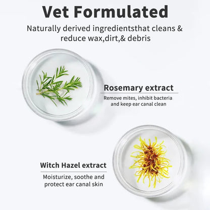 Pet Ear Cleaner Finger Wipes | for Cats and Dogs, Soft & Easy Otic Cleaning Pads