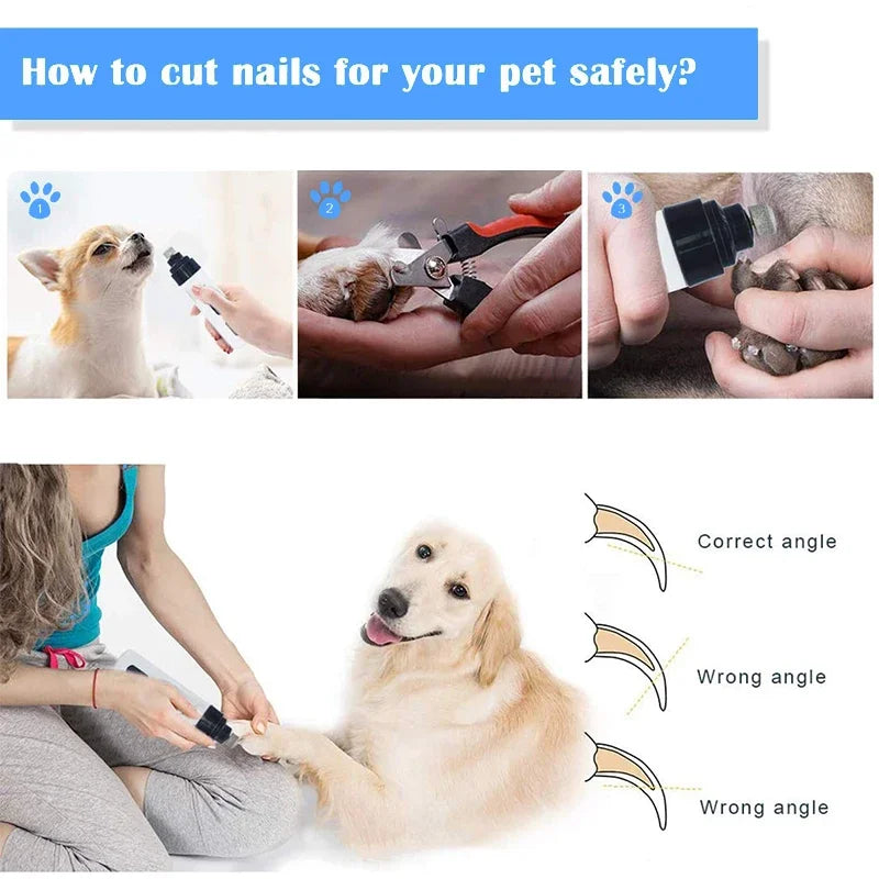 Dog Nail Grinders | Painless USB Charging Pet Nail Grooming Trimmer Tool