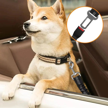Adjustable Dog Car Seatbelt | Nylon Pet Safety Seat Belt with Elastic Bungee Buffer