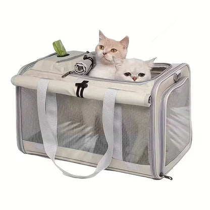 Transport Pet Carrier | Durable, Breathable Medium Cat And Small Dog Carrier