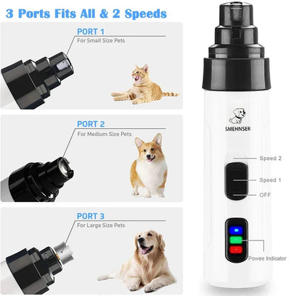 Dog Nail Grinders | Painless USB Charging Pet Nail Grooming Trimmer Tool