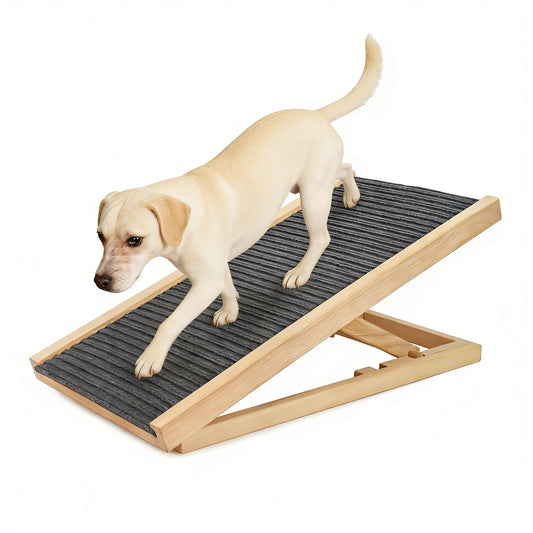 Adjustable Height Dog Ramp | Slip Resistance Foldable Pet Climbing Ramp for Car, Sofa, Bed