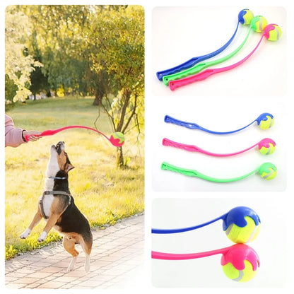Pet Tennis Ball Launcher Set | Outdoor Dog Training Fetch Toy -  Ergonomic Handle