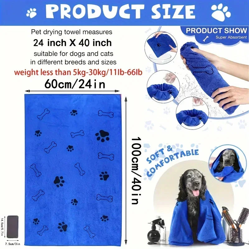 Microfibre Quick-drying Pet Towel | 60x100cm
