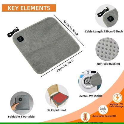 USB Heated Pet Pad | 45degree Celsius, 43x43cm