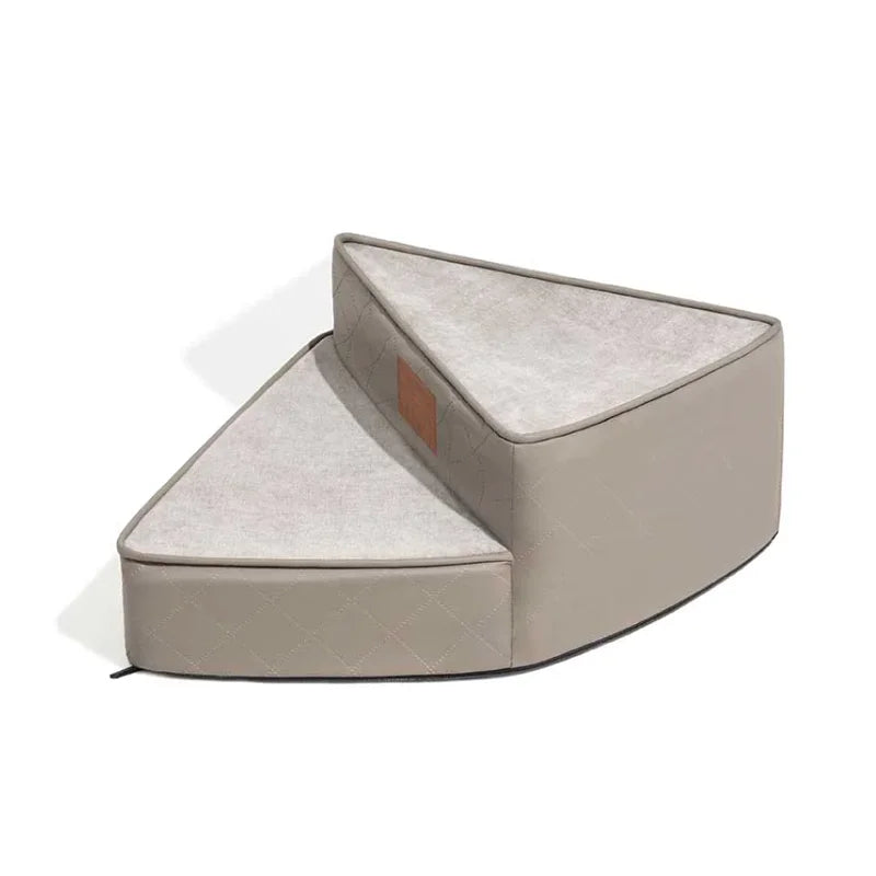 Spiral Faux Leather Pet Stairs | 2/3/4 Step Non-Slip Removable Spiral Small Dog Steps