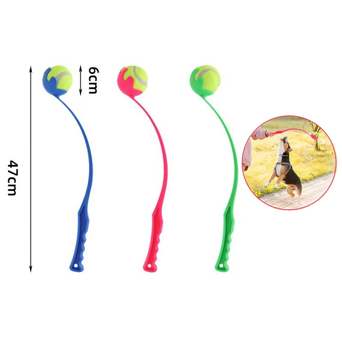 Pet Tennis Ball Launcher Set | Outdoor Dog Training Fetch Toy -  Ergonomic Handle