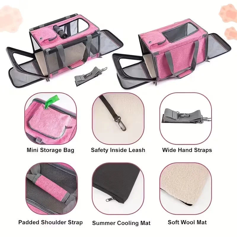 Transport Pet Carrier | Durable, Breathable Medium Cat And Small Dog Carrier