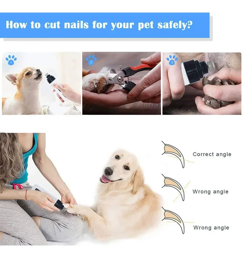 Dog Nail Grinders | Painless USB Charging Pet Nail Grooming Trimmer Tool