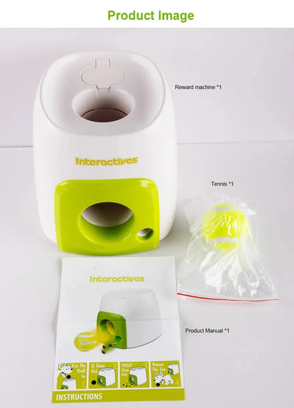 Automatic Dog Ball Launcher with Food Rewards | Smart Tennis Ball Thrower Machine for Dogs