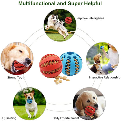 Interactive Feeder Dog Ball Toy | Interactive Puppy Tooth Cleaning Rubber Food Ball Toy