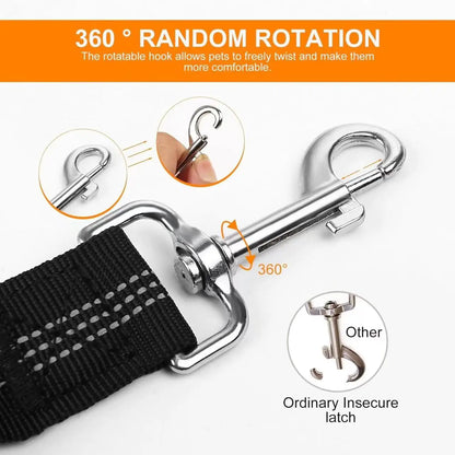 Adjustable Dog Car Seatbelt | Nylon Pet Safety Seat Belt with Elastic Bungee Buffer