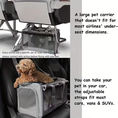 Transport Pet Carrier | Durable, Breathable Medium Cat And Small Dog Carrier