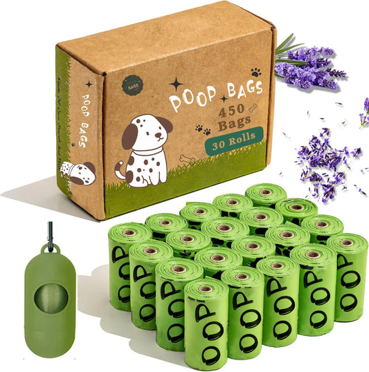 EPI Biodegradable Scented Dog Poop Bags | Lavender Scented Pet Poop Bags With Holder