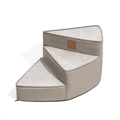 Spiral Faux Leather Pet Stairs | 2/3/4 Step Non-Slip Removable Spiral Small Dog Steps