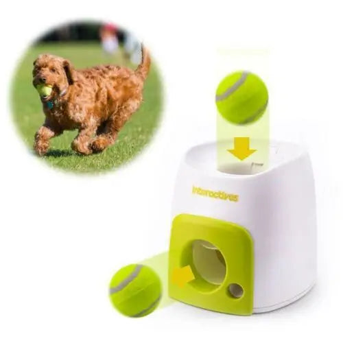 Automatic Dog Ball Launcher with Food Rewards | Smart Tennis Ball Thrower Machine for Dogs