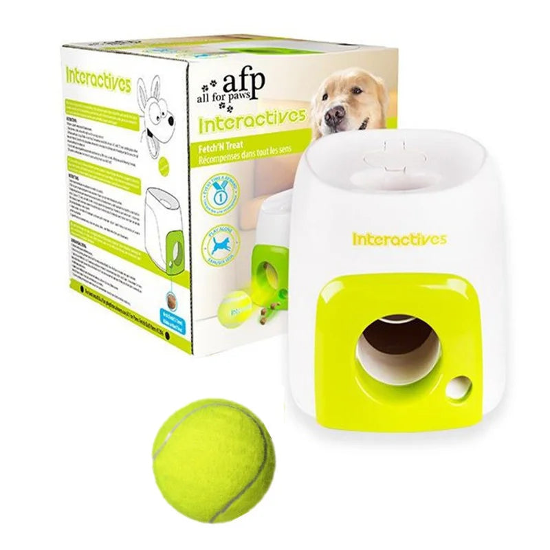 Automatic Dog Ball Launcher with Food Rewards | Smart Tennis Ball Thrower Machine for Dogs
