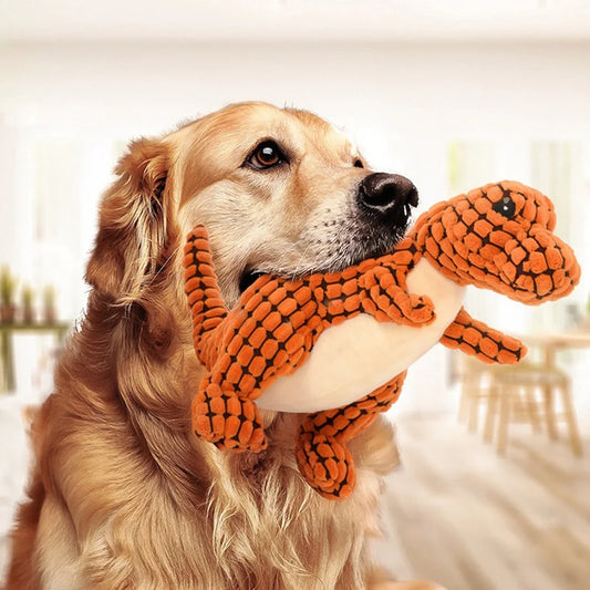 Plush Dinosaur Pet Toy | Interactive Dog Chew Toy Plush