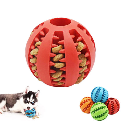 Interactive Feeder Dog Ball Toy | Interactive Puppy Tooth Cleaning Rubber Food Ball Toy
