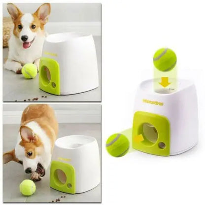Automatic Dog Ball Launcher with Food Rewards | Smart Tennis Ball Thrower Machine for Dogs