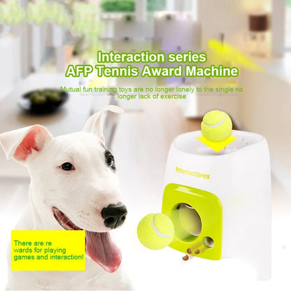 Automatic Dog Ball Launcher with Food Rewards | Smart Tennis Ball Thrower Machine for Dogs