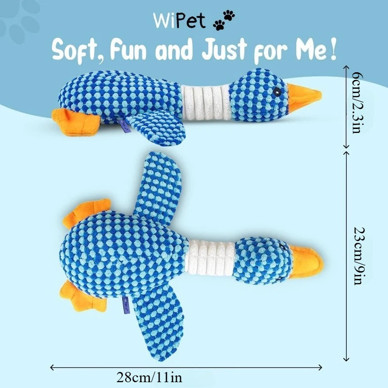 Squeaky Duck Toy | Durable, Interactive Plush Chew Doll for Pets