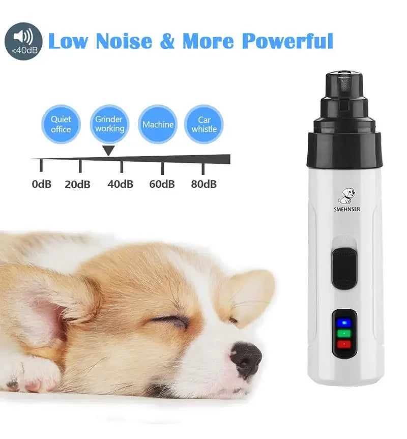 Dog Nail Grinders | Painless USB Charging Pet Nail Grooming Trimmer Tool