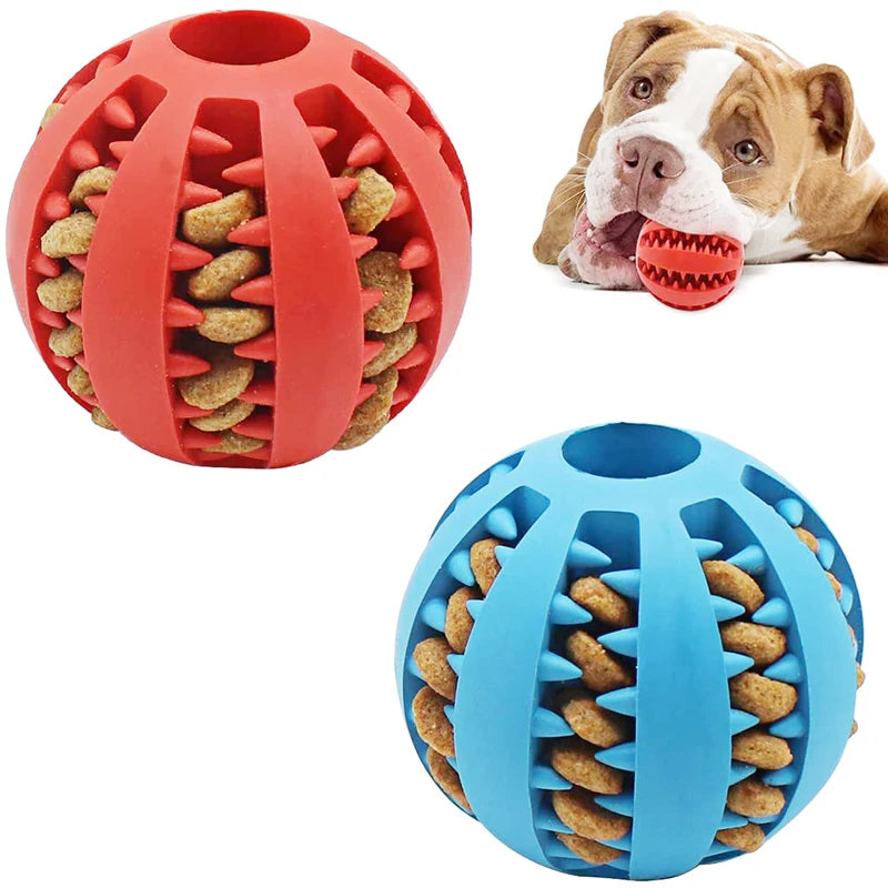 Interactive Feeder Dog Ball Toy | Interactive Puppy Tooth Cleaning Rubber Food Ball Toy