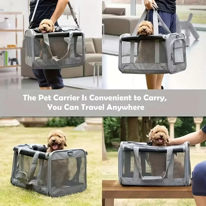 Transport Pet Carrier | Durable, Breathable Medium Cat And Small Dog Carrier