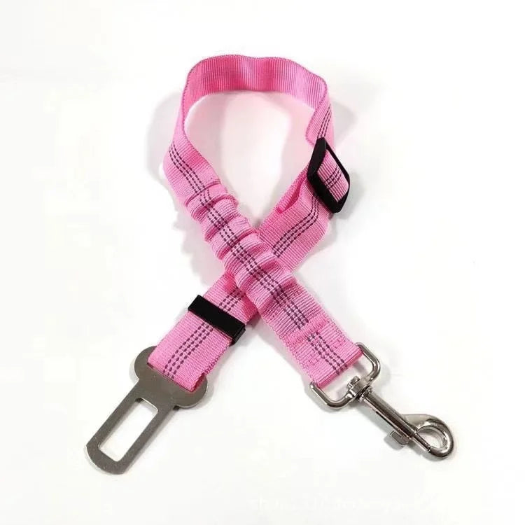 Adjustable Dog Car Seatbelt | Nylon Pet Safety Seat Belt with Elastic Bungee Buffer