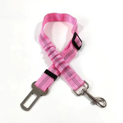 Adjustable Dog Car Seatbelt | Nylon Pet Safety Seat Belt with Elastic Bungee Buffer