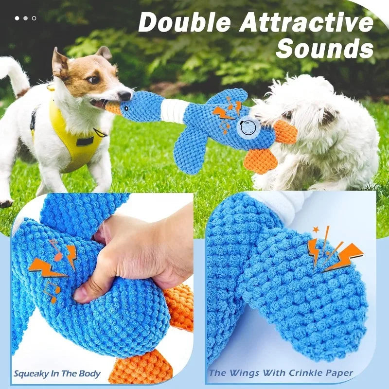 Squeaky Duck Toy | Durable, Interactive Plush Chew Doll for Pets